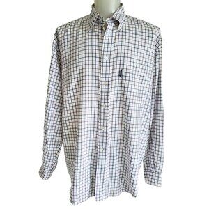 Façonnable White 100% Soft Twill Checked Pattern Like New Big & Tall Size XXLL